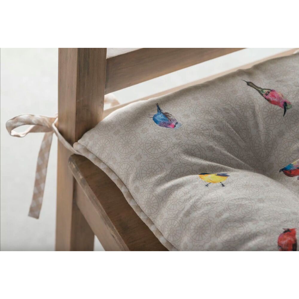 Maison d' Hermine Birdies on Wire Cottagecore Cotton Patio Chair Pads Set of 2